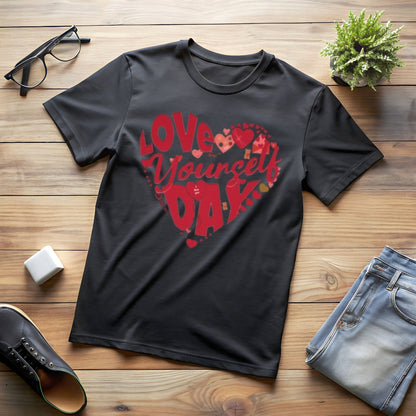 Love Yourself Day, Love Tee, Love Tshirt, Gift For Valentines Day Heart Tee, Teacher Gift, Christmas Gift