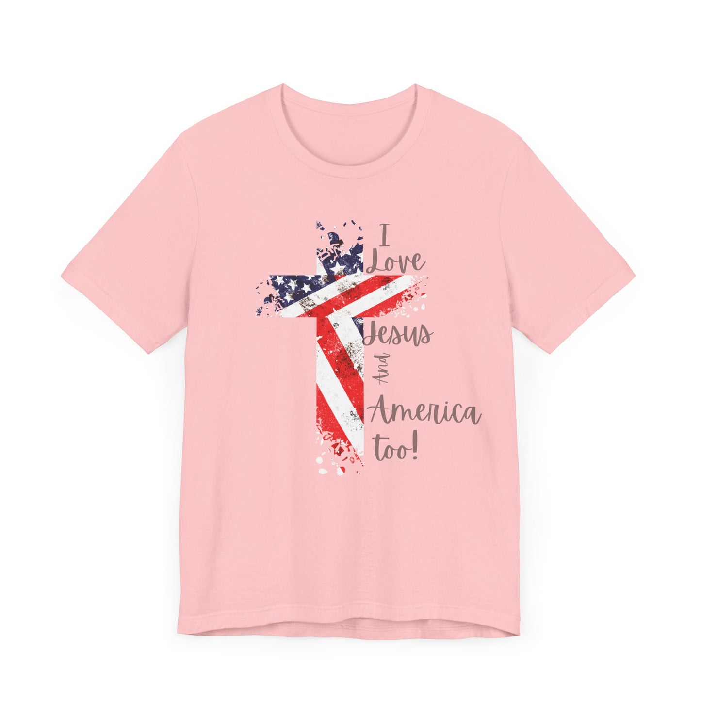 I Loves Jesus And America Too Shirt, 4th Of July Shirt, Christian Shirt, Trendy America Shirt, Patriotic Tee, Christian 4th Of July