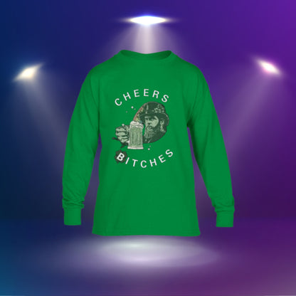 Cheers Bitches Shirt, Irish Day Gift, Paddy's Day Shirt, Lucky Shirt, Shamrock Long Sleave Tee, Gift for St Patrick's Day Drinking Shirt