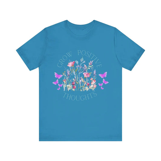 Grow Positive Thoughts T-Shirt, Floral T-shirt, Summer Shirt, Butterfly Shirt, Trending Right Now, Women's Graphic T-shirt, Love T-Shirt