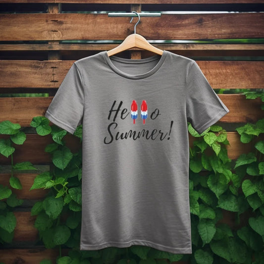 Hello Summer Shirt - Popsicle Summer Fun Welcome Outfit - Colorful Holiday T-Shirt - Family Vacation Apparel - Gift for Traveler